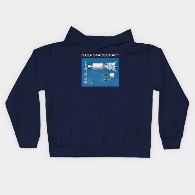 NASA Spacecraft Comparison Kids Hoodie by ocsling